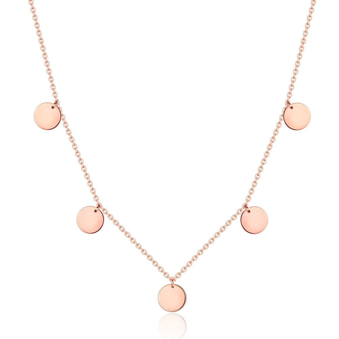 Kette mit Plättchen "Happiness" in Rosegold